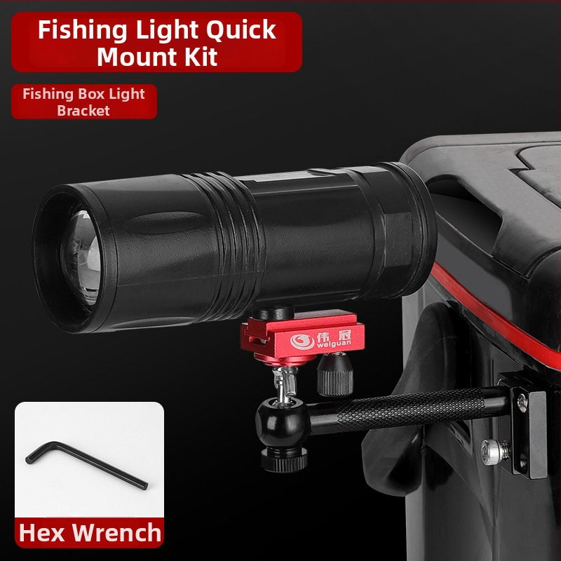 Rybárska lampa: základňa rýchleho uvoľnenia s pan/tilt adaptérom na statív (Značka Wei Guan; Materiál: hliníková zliatina; Pôvod: Čína)