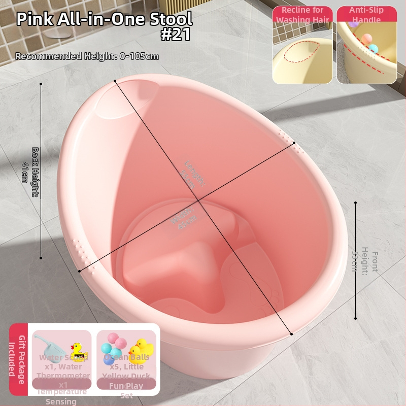 Plastmasas bērnu vannas spainis – pastiprināta konstrukcija, sēdēšanas dizains, mājas lietošanai