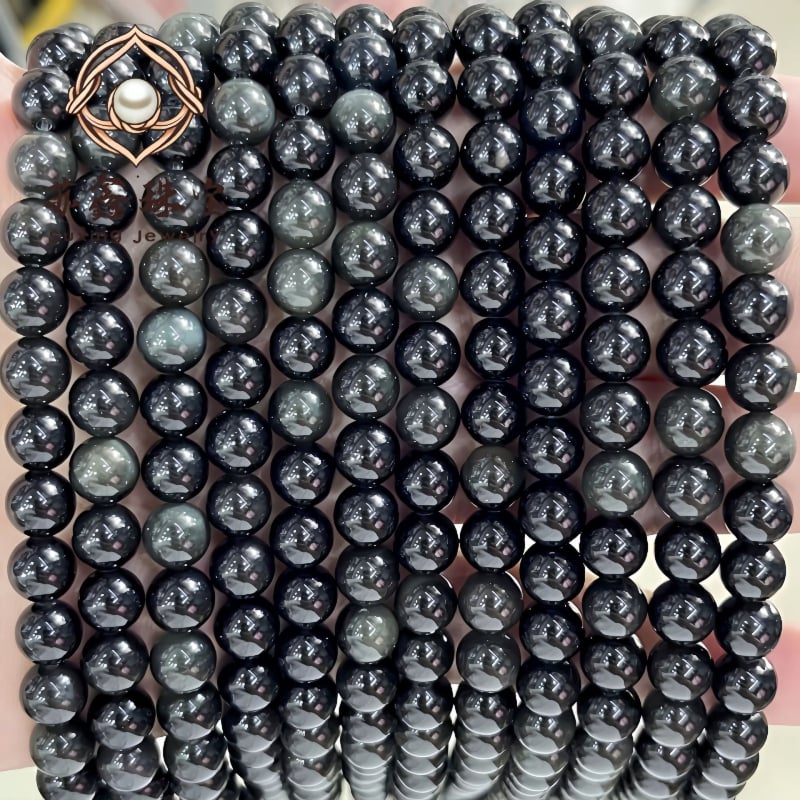 Okrugle obsidijanske perle – zlatne, srebrne, šarene i crne verzije; poluproizvodi za DIY nakit