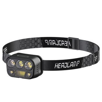 LED čelna lampa s inteligentnim senzorom, USB punjenje, domet 100–200 m, za planinarenje, kampiranje i noćno pecanje