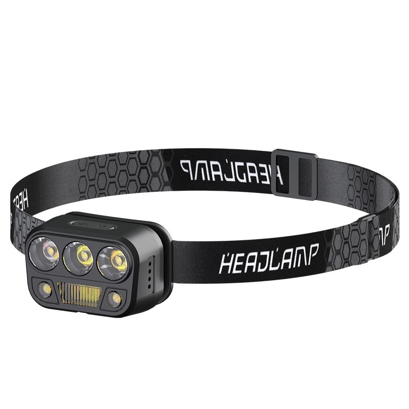 LED čelna lampa s inteligentnim senzorom, USB punjenje, domet 100–200 m, za planinarenje, kampiranje i noćno pecanje