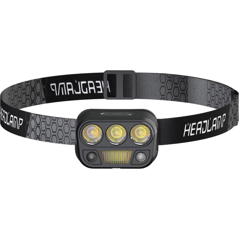 LED čelna lampa s inteligentnim senzorom, USB punjenje, domet 100–200 m, za planinarenje, kampiranje i noćno pecanje