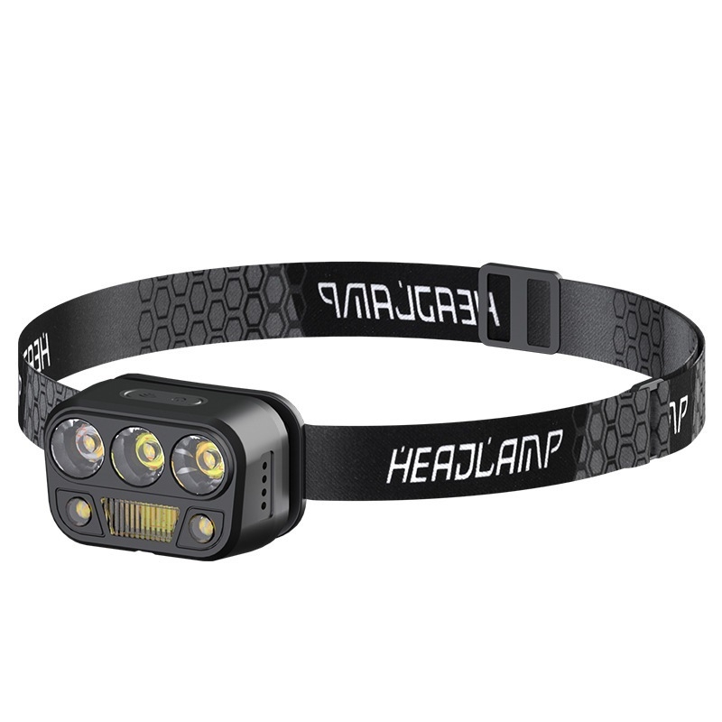 LED čelna lampa s inteligentnim senzorom, USB punjenje, domet 100–200 m, za planinarenje, kampiranje i noćno pecanje