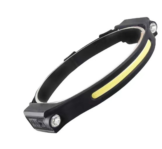 Čelna lampa s dvostrukim COB LED, silikon kućište, USB punjenje, baterija 1200mAh, 5W snage