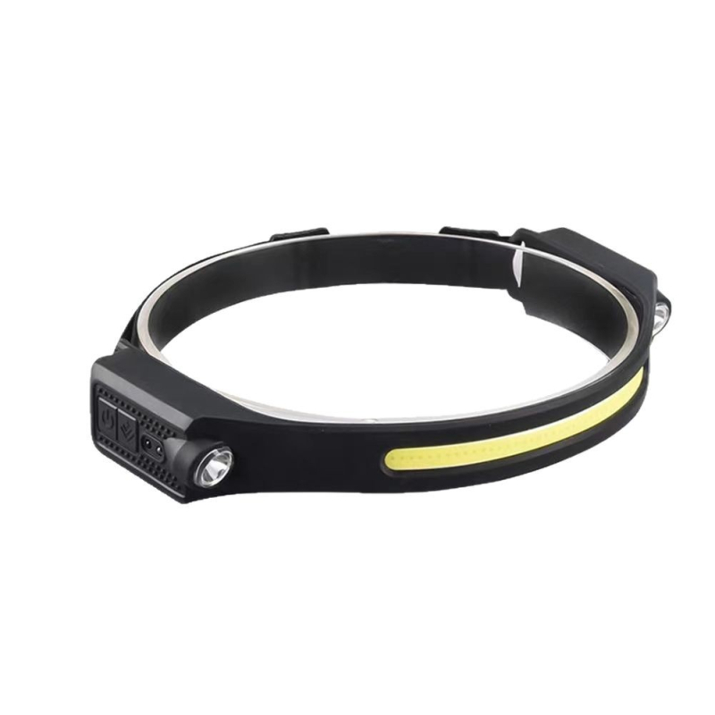 Čelna lampa s dvostrukim COB LED, silikon kućište, USB punjenje, baterija 1200mAh, 5W snage