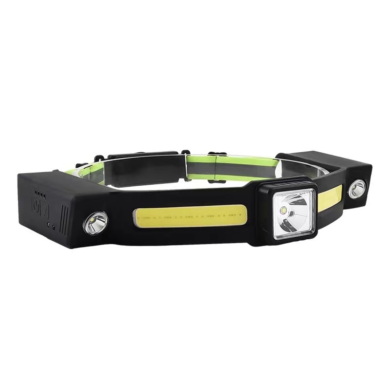 Čelna lampa s dvostrukim COB LED, silikon kućište, USB punjenje, baterija 1200mAh, 5W snage