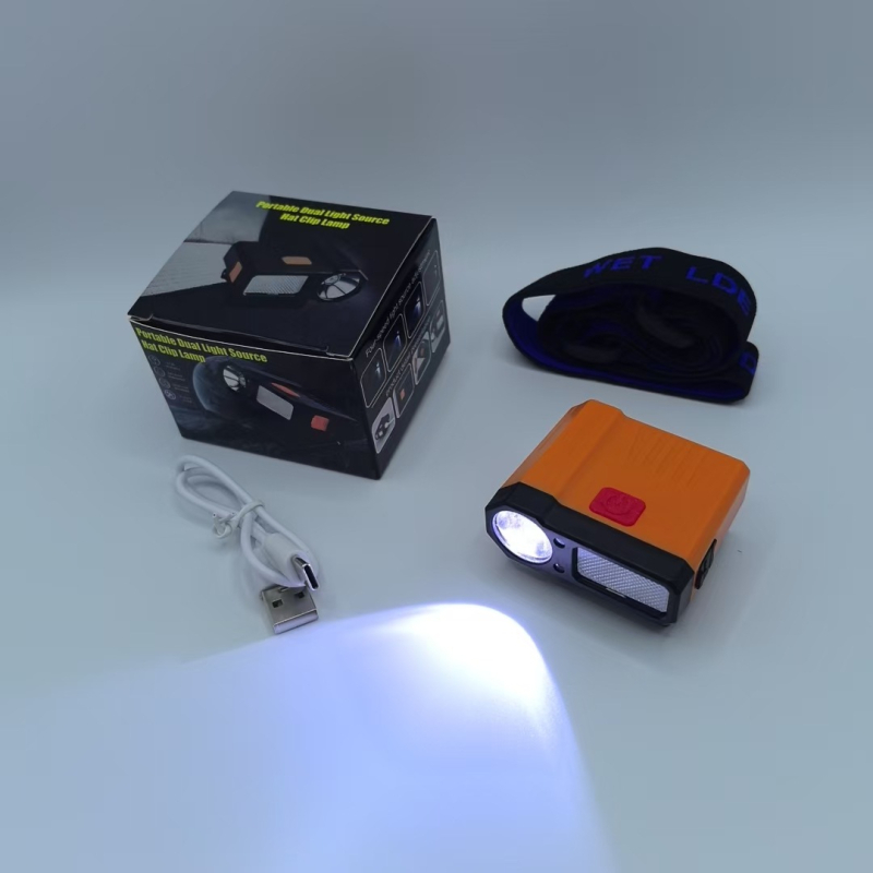 LED lampica za šešir s klipom i LED, punjiva, 5W, baterija 1200mAh, pogodna za kampiranje i noćni ribolov