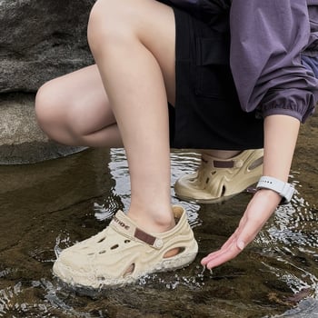 Muške EVA sandale, gornji dio EVA, EVA đon, slip-on zatvarač, debeli potplat 3–4 cm, zatvoren prst