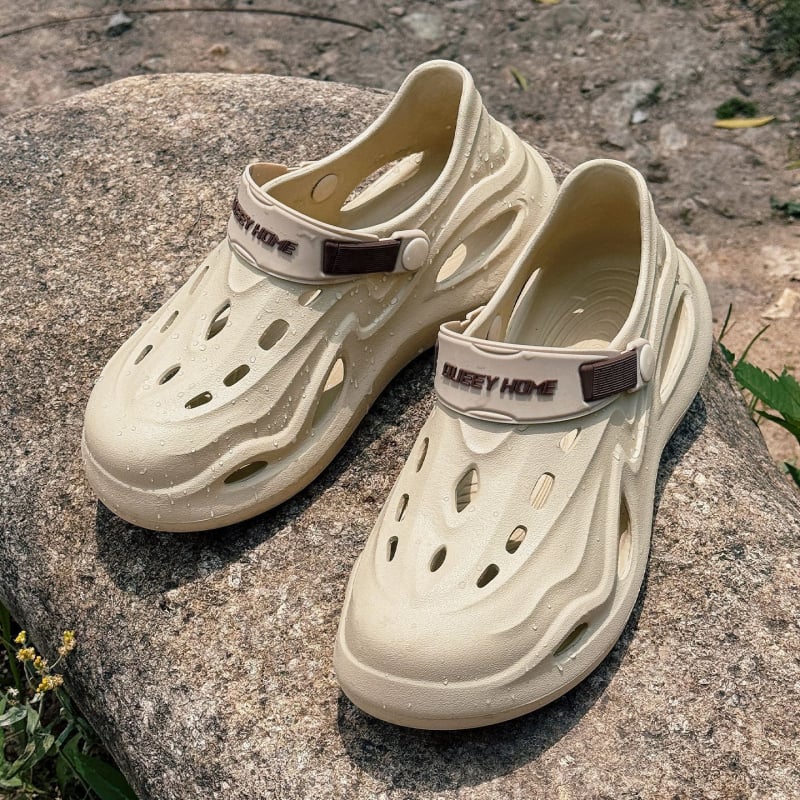 Muške EVA sandale, gornji dio EVA, EVA đon, slip-on zatvarač, debeli potplat 3–4 cm, zatvoren prst