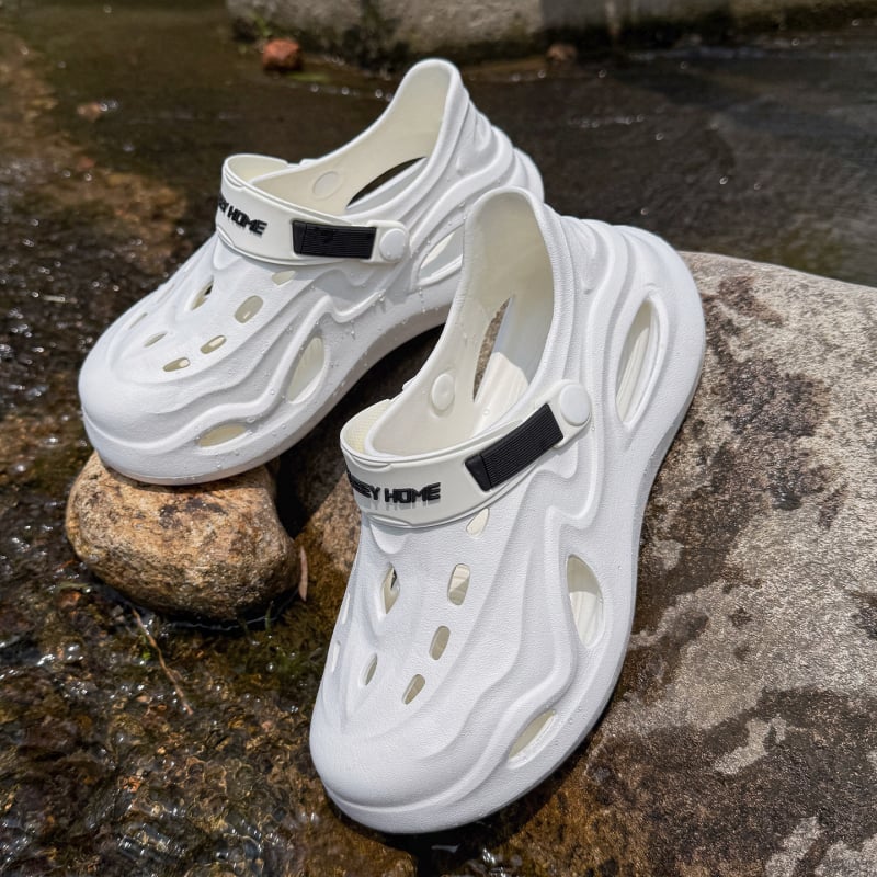 Muške EVA sandale, gornji dio EVA, EVA đon, slip-on zatvarač, debeli potplat 3–4 cm, zatvoren prst