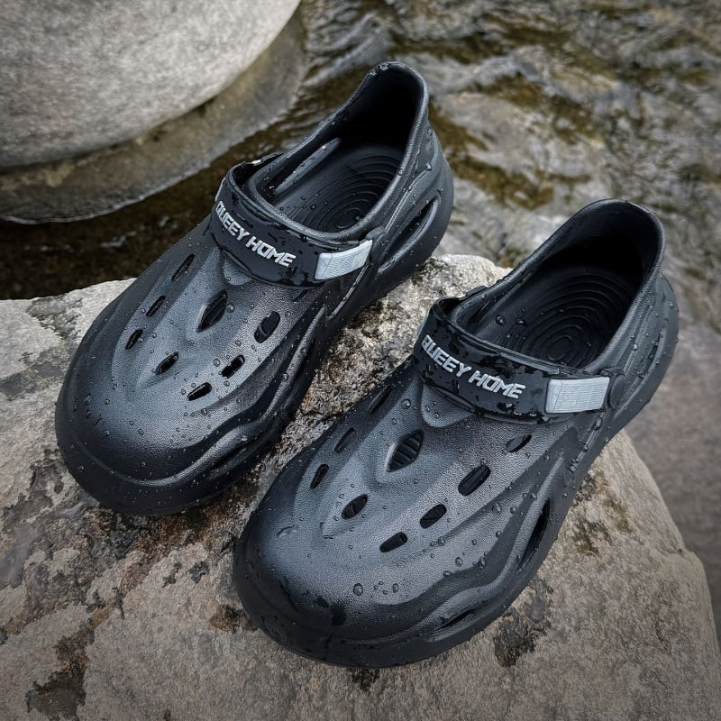 Muške EVA sandale, gornji dio EVA, EVA đon, slip-on zatvarač, debeli potplat 3–4 cm, zatvoren prst