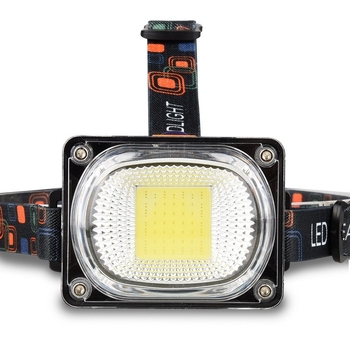 Napajana LED čelna lampica za kampiranje i ribolov, 1200 mAh, 10 W, domet 100–200 m, uključuje punjač