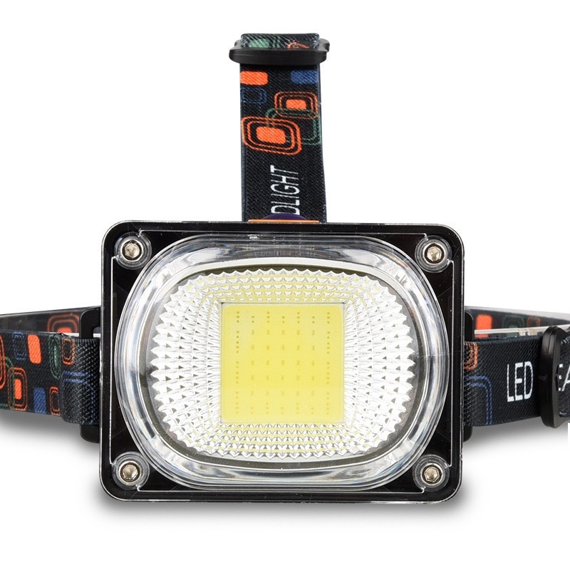 Napajana LED čelna lampica za kampiranje i ribolov, 1200 mAh, 10 W, domet 100–200 m, uključuje punjač