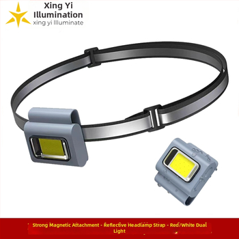 LED čelovka s COB LED, magnetické nabíjanie, spona na oblečenie, silikonové puzdro, ručné napájanie