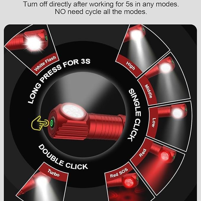 XINSITE LED фенер от алуминиев сплав, магнитен край, водоустойчив, преносим за къмпинг, 10W, 2000mAh, обхват над 500 м