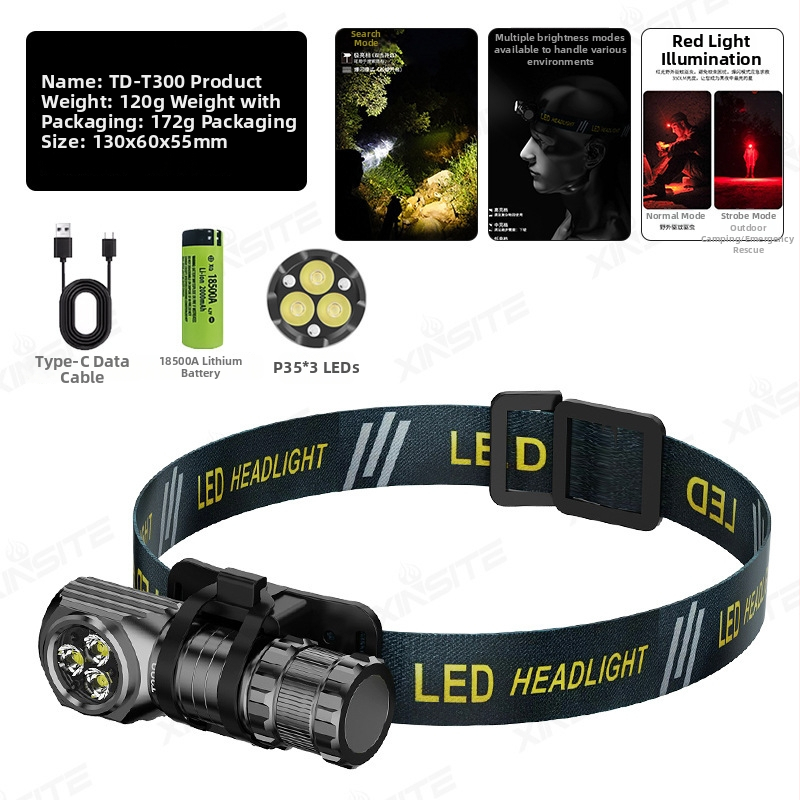 XINSITE LED baterka z hliníkovej zliatiny, magnetický chvost, vodeodolná, prenosná pre vonkajšie použitie, 10W, 2000mAh, dosah 500 m a viac