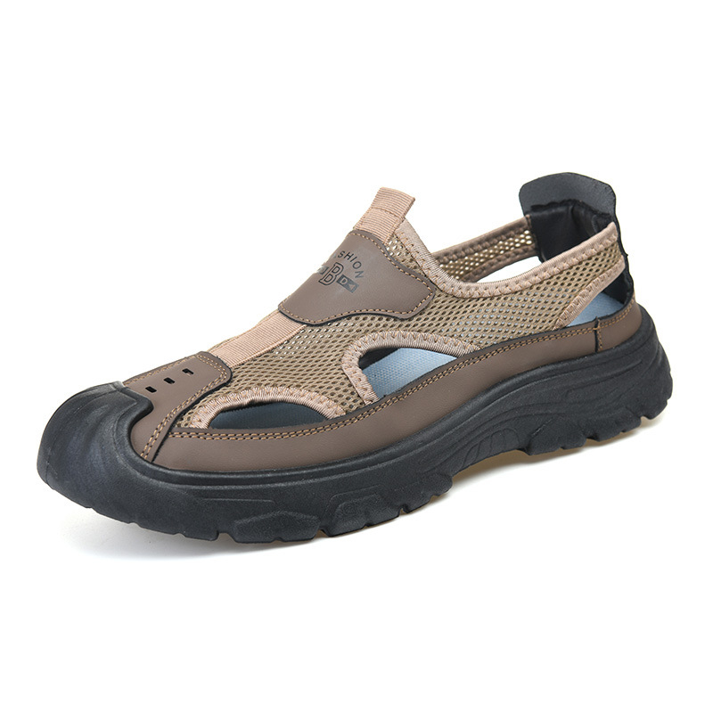 Muške Slip-On sandale, gumena potplat, gornji dio od tkanine, prozračne, protuklizne