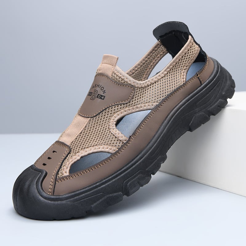 Muške Slip-On sandale, gumena potplat, gornji dio od tkanine, prozračne, protuklizne