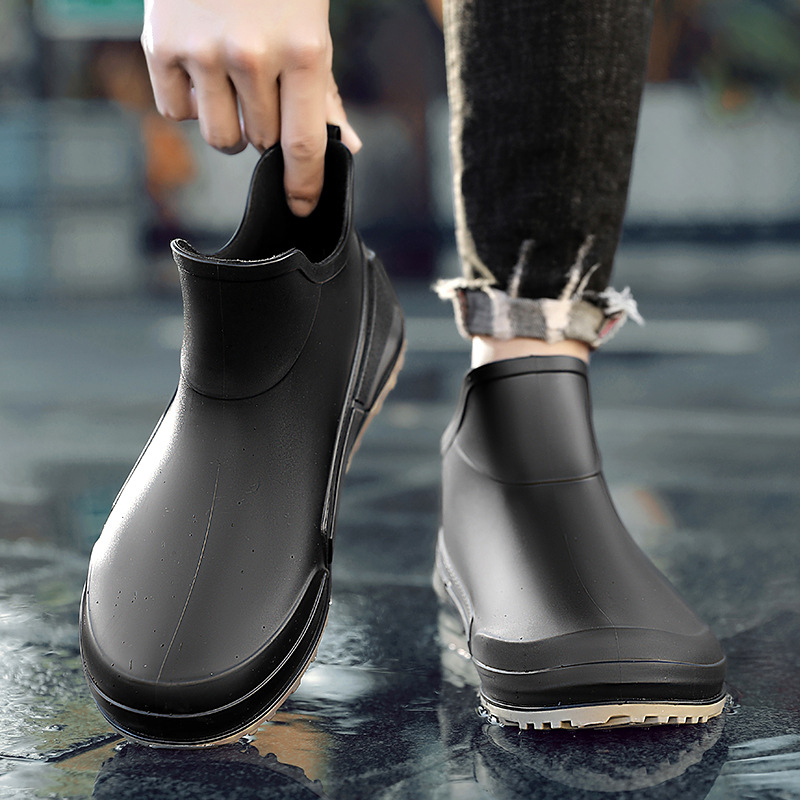 Čizme za kišu, unisex, niski gornji dio, PU gornji dio, gumena potplata, zaobljeni vrh prsta (Niski gornji dio; PU gornji dio; Gumena potplata; Zaobljeni vrh prsta)