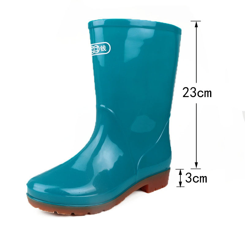 Unisex PVC čizme za kišu, srednje visine, protuklizna potplata, potplata oblikovana injekcijom, tekstilni uložak