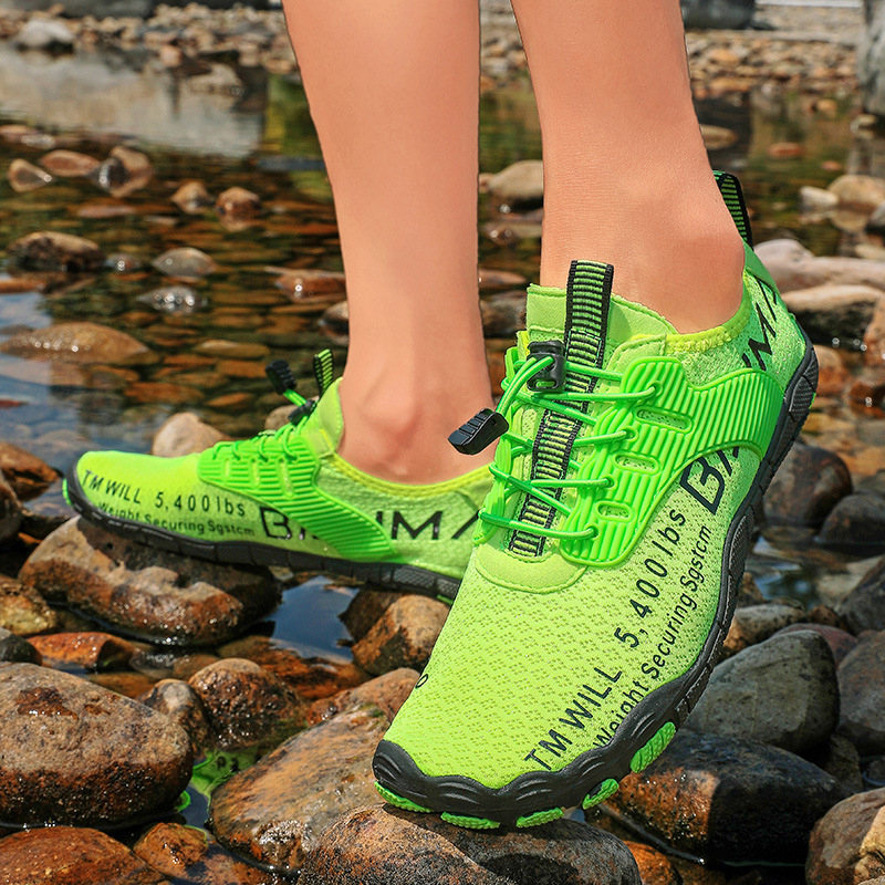 Unisex Παπούτσια Νερού για Διαδρομές σε Ποτάμι, Γρήγορο Στέγνωμα, Διαπνέον Άνω από Δίκτυ, Αντιολισθητική Καουτσούκ Σόλα, EVA Μεσαία
