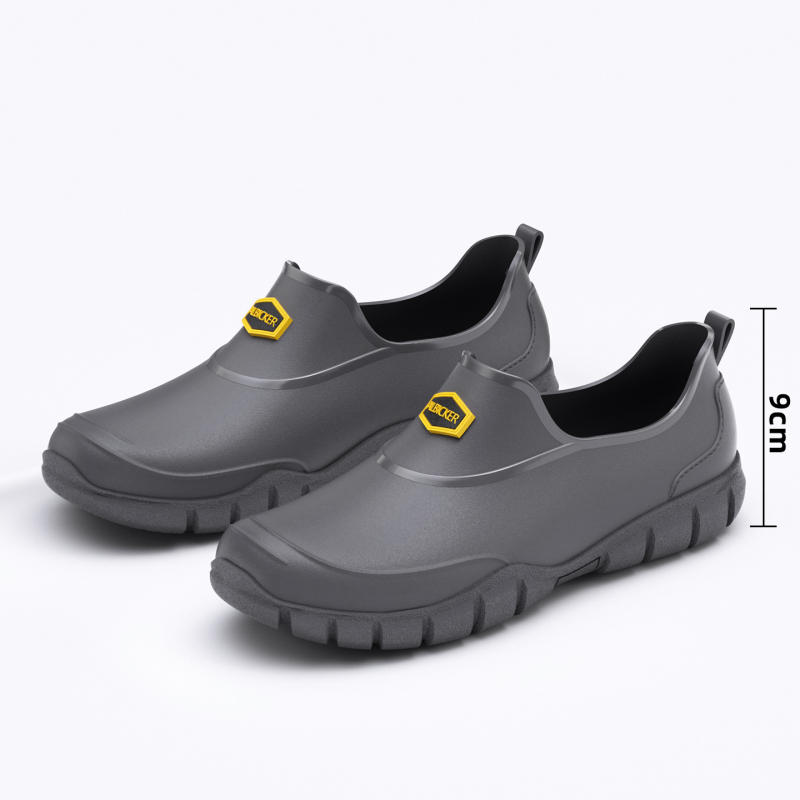 Férfi esőcsizma alacsony szárú, PVC felsőrész, PVC talp, EVA talpbetét, csúszásmentes