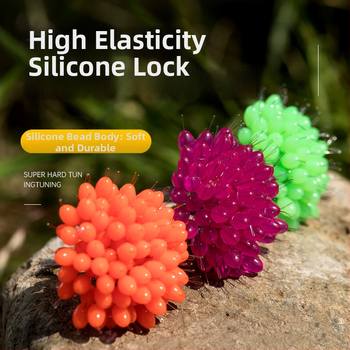 Silicone ovālas formas space beads makšķerēšanai ar bloķējošu lodīti, nebojā līniju, 100 gab.