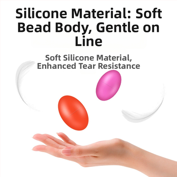 Silicone ovālas formas space beads makšķerēšanai ar bloķējošu lodīti, nebojā līniju, 100 gab.