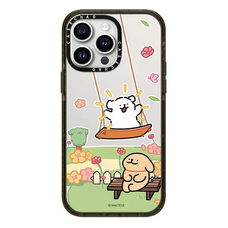 Caseti Line Puppy 16Pro aizsargkaste iPhone 15 Pro Max, iPhone 13 Pro un iPhone 14