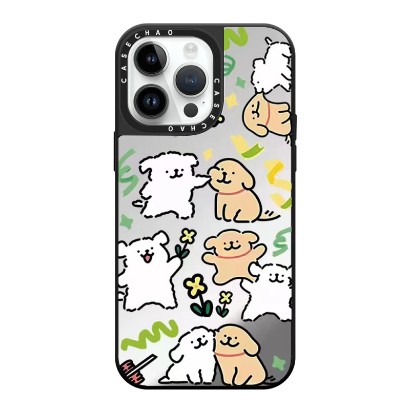 Caseti Line Puppy 16Pro aizsargkaste iPhone 15 Pro Max, iPhone 13 Pro un iPhone 14