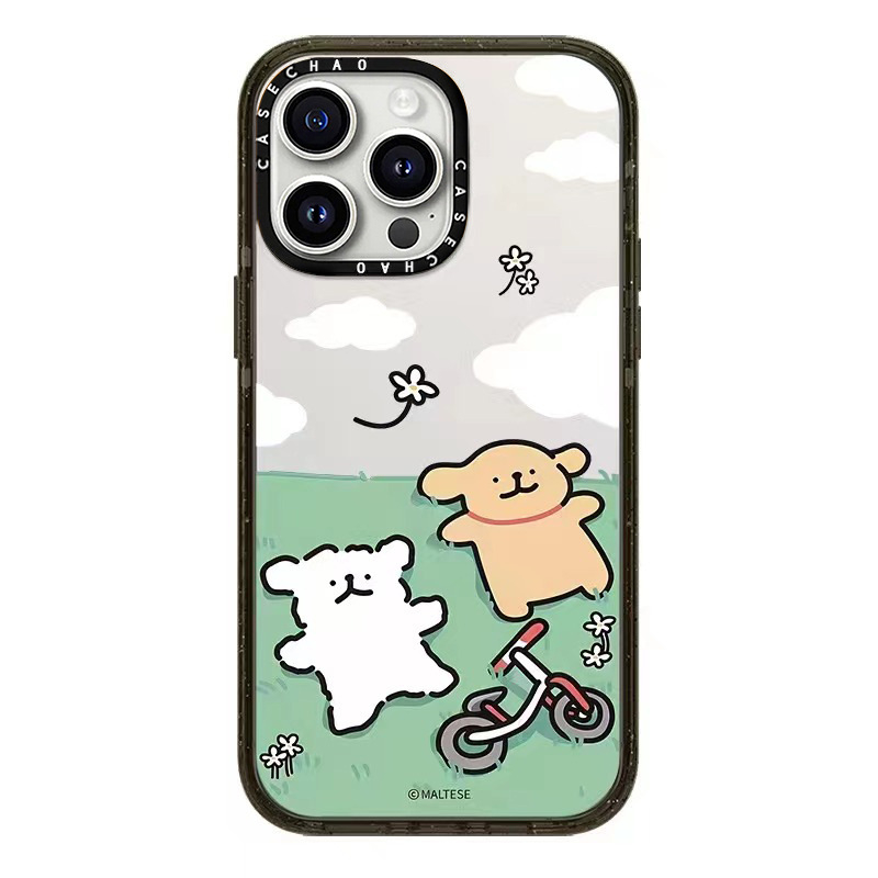 Caseti Line Puppy 16Pro aizsargkaste iPhone 15 Pro Max, iPhone 13 Pro un iPhone 14