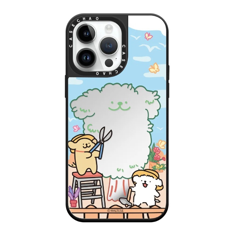 Caseti Line Puppy 16Pro aizsargkaste iPhone 15 Pro Max, iPhone 13 Pro un iPhone 14