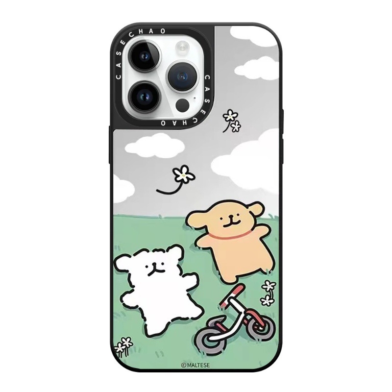 Caseti Line Puppy 16Pro aizsargkaste iPhone 15 Pro Max, iPhone 13 Pro un iPhone 14