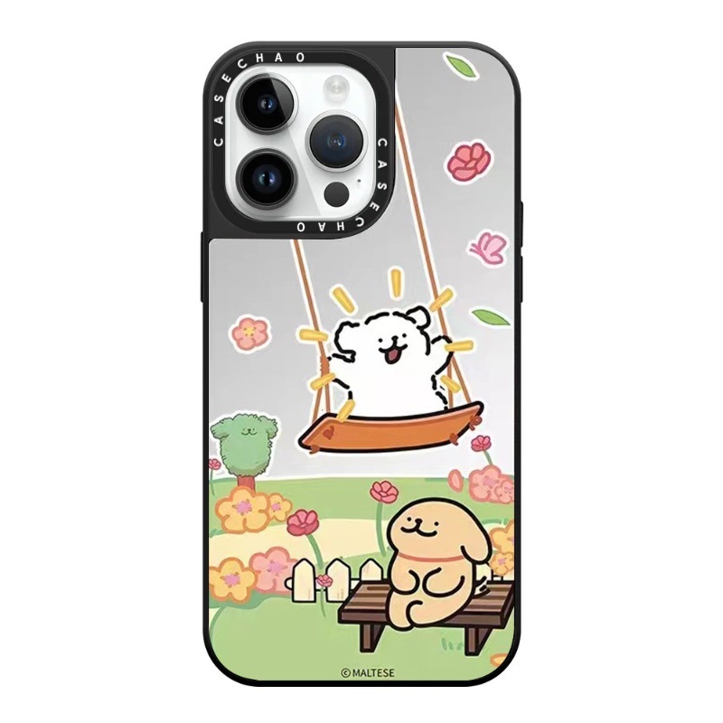 Caseti Line Puppy 16Pro aizsargkaste iPhone 15 Pro Max, iPhone 13 Pro un iPhone 14