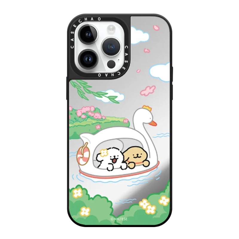 Caseti Line Puppy 16Pro aizsargkaste iPhone 15 Pro Max, iPhone 13 Pro un iPhone 14
