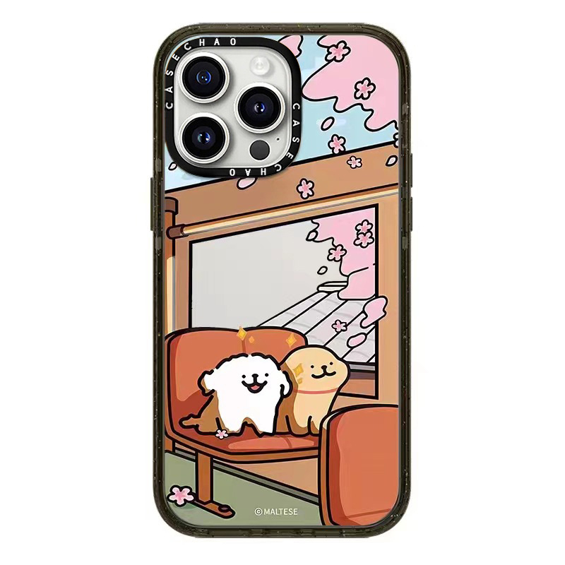 Caseti Line Puppy 16Pro aizsargkaste iPhone 15 Pro Max, iPhone 13 Pro un iPhone 14