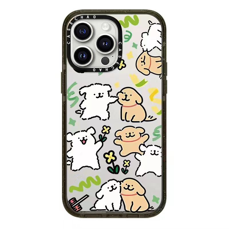 Caseti Line Puppy 16Pro aizsargkaste iPhone 15 Pro Max, iPhone 13 Pro un iPhone 14