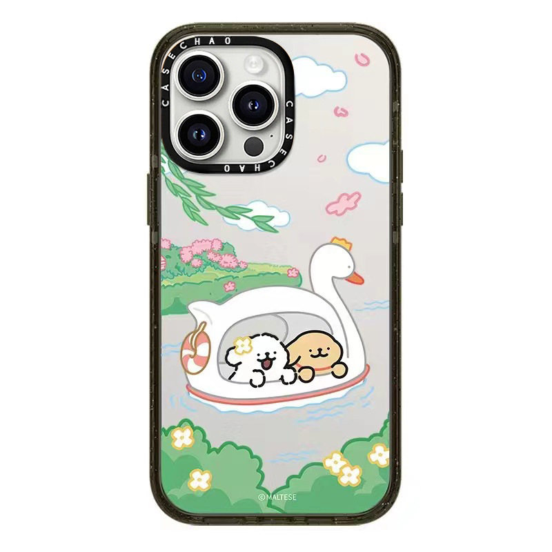 Caseti Line Puppy 16Pro aizsargkaste iPhone 15 Pro Max, iPhone 13 Pro un iPhone 14