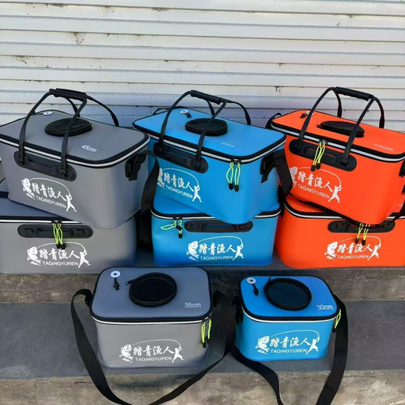 Găleată pliabilă EVA pentru pescuit cu mâner, găleată protecție pentru pești, găleată groasă pentru pești vii, cutie pliabilă multifuncțională