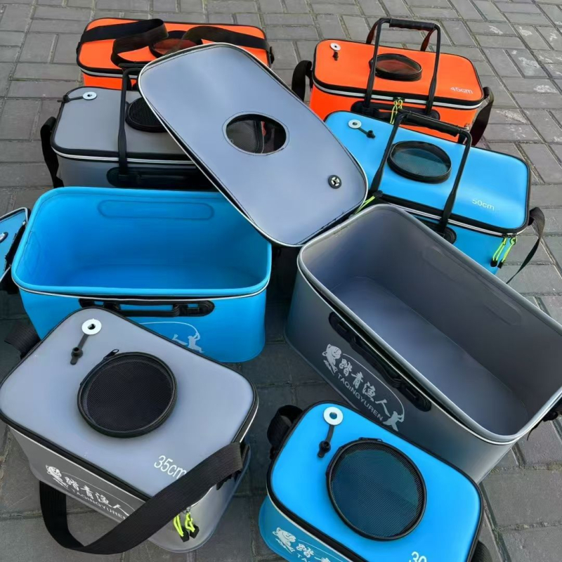 Găleată pliabilă EVA pentru pescuit cu mâner, găleată protecție pentru pești, găleată groasă pentru pești vii, cutie pliabilă multifuncțională