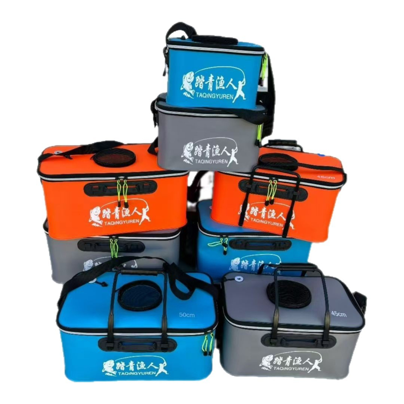 Găleată pliabilă EVA pentru pescuit cu mâner, găleată protecție pentru pești, găleată groasă pentru pești vii, cutie pliabilă multifuncțională