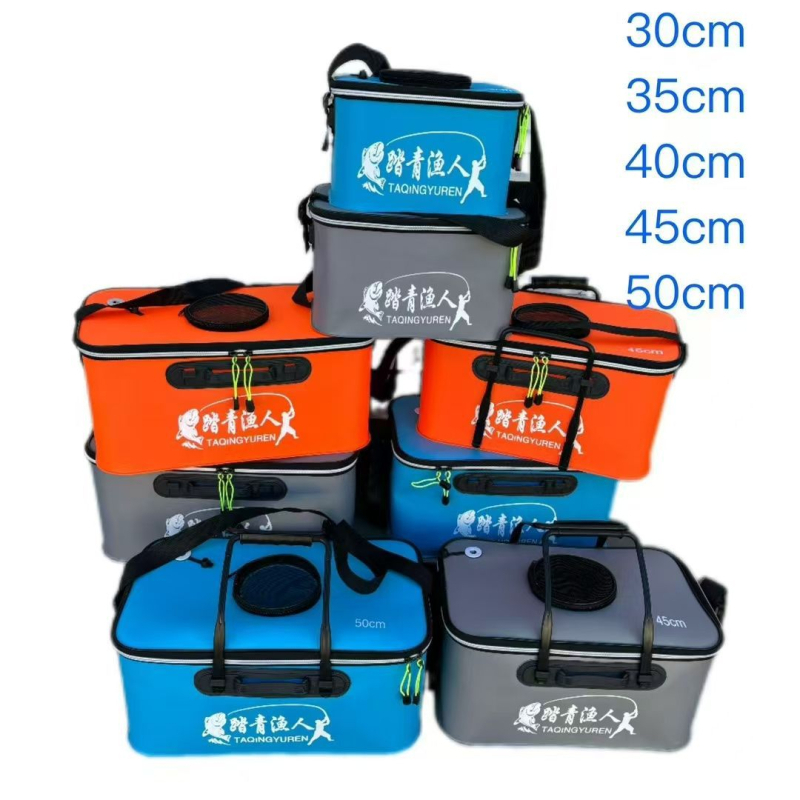 Găleată pliabilă EVA pentru pescuit cu mâner, găleată protecție pentru pești, găleată groasă pentru pești vii, cutie pliabilă multifuncțională