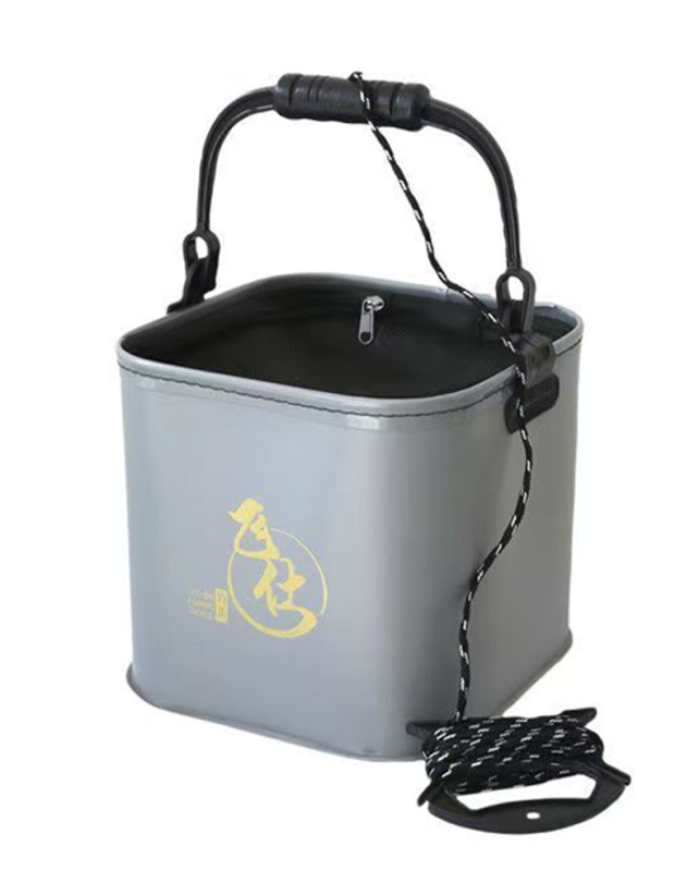 Galeată de pescuit cu mâner pentru exterior - impermeabilă, îngroșată, cu plasă și fermoar (Material: EVA)