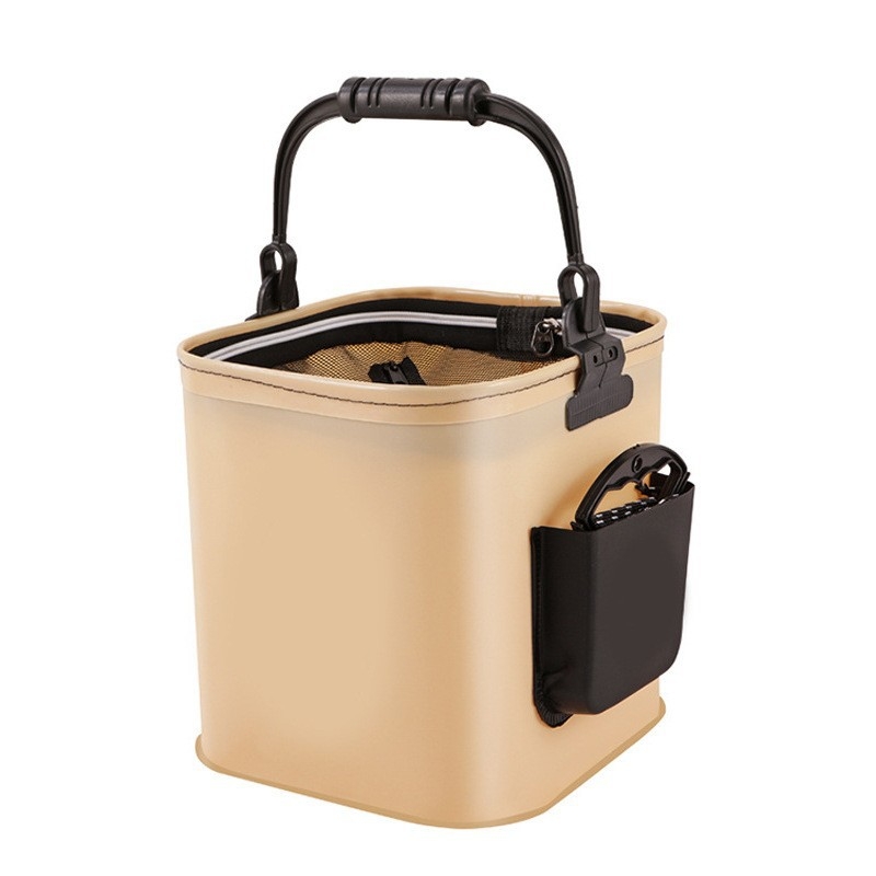 Galeată de pescuit cu mâner pentru exterior - impermeabilă, îngroșată, cu plasă și fermoar (Material: EVA)