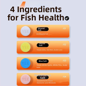 Yee steriliseeriv sool dekoratiivkaladele – plastmassist akvaariumi sool desinfitseerivate omadustega