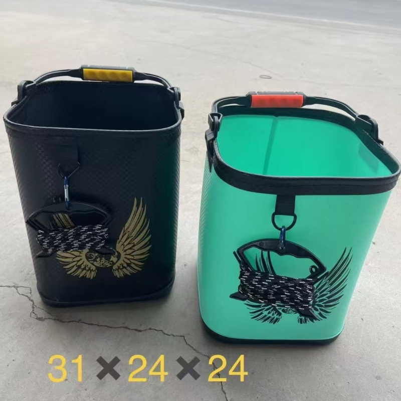 EVA medžiagos vandens kibiras gyvoms žuvims jūrų žvejybai, nešiojamas, atsparus vandeniui