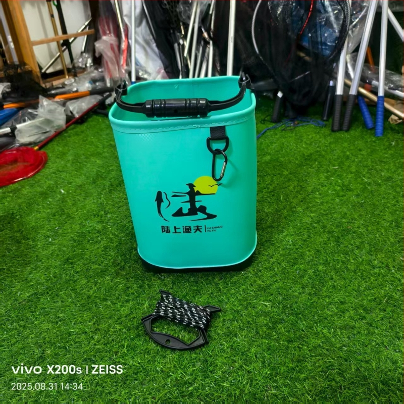 EVA medžiagos vandens kibiras gyvoms žuvims jūrų žvejybai, nešiojamas, atsparus vandeniui