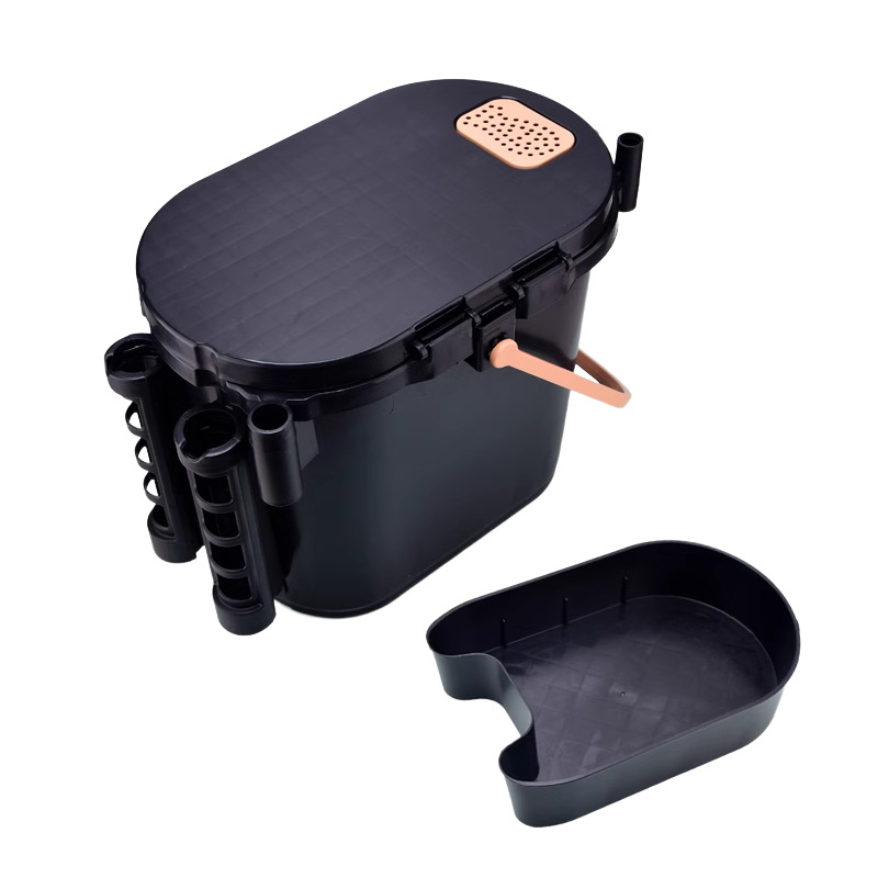 Cutie de pescuit multifuncțională cu găleată ultra-ușoară, scaun mic pentru pescuit și găleată pentru pești vii, pentru pescuit în cursuri