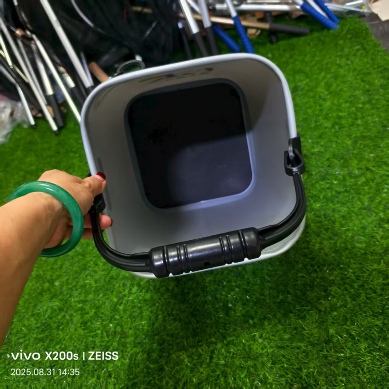 EVA medžiagos nešiojamas kibiras gyvoms žuvims jūrinei žvejybai, atsparus vandeniui