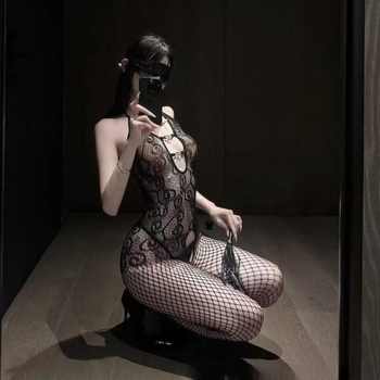 Uniformă de menaj transparentă, salopetă din plasă, poliester, conținut poliester 70-80%, model feminin, lansare primăvara 2025